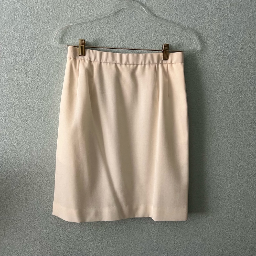 Vintage White Wool A-Line Skirt Sz 10